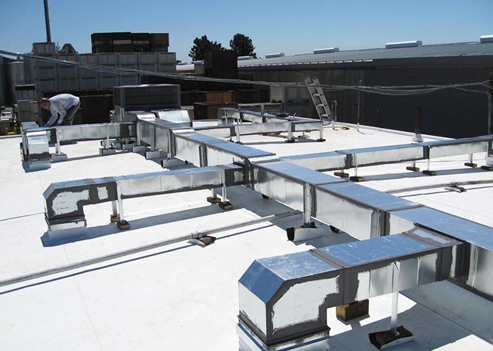 hvac ducting on a rooftop