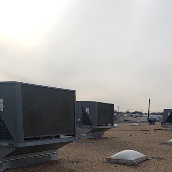 hvac units on a rooftop