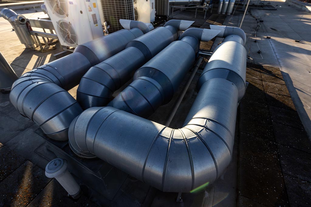 hvac ducting on a rooftop